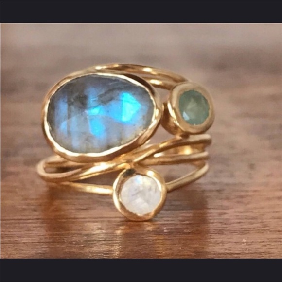 Jewelry - 14 Gold Plated Moon Stone Ring